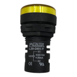 Sinaleiro LED Amarelo 22mm Metaltex L20-DR1-Y 110v 20mA - Cabo Eletro