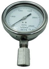 Manômetro de Pressão VDO 120mm 0 a 2500kPa 1/2NPT SS316 - Cabo Eletro