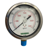 Manômetro Wika DN 105mm 0 a 3000Psi x 0 a 210KGF/cm² 1/2NPT - Cabo Eletro