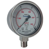 Manômetro Swagelok 0-50kPa 0-5000mmH2O 1/2BSP DN 100mm - Cabo Eletro