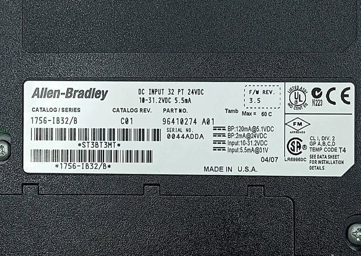 Módulo de Entrada Allen-Bradley 1756-IB32 B 32PT 24vdc - Cabo Eletro