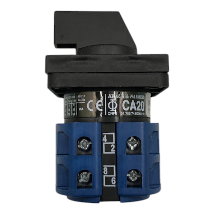 Chave Comutadora Kraus & Naimer CA20-A296.600-E 2P 25A - Cabo Eletro
