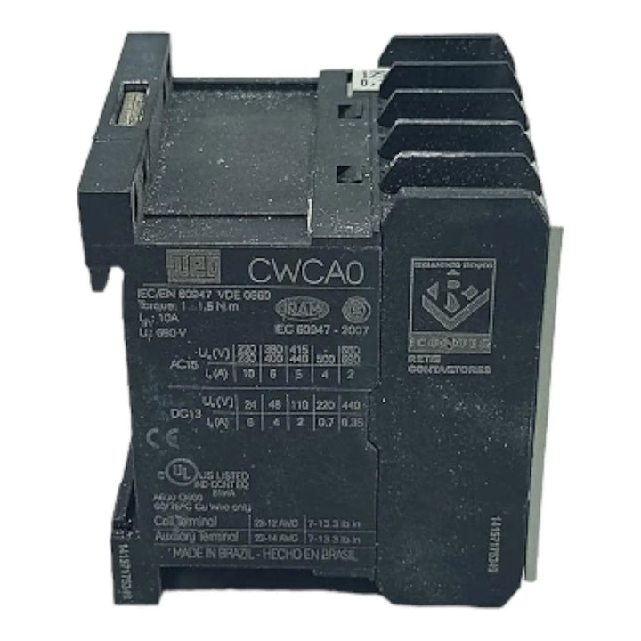 Mini contator Weg CWCA0-31-00R13 125VDC 10A - Cabo Eletro