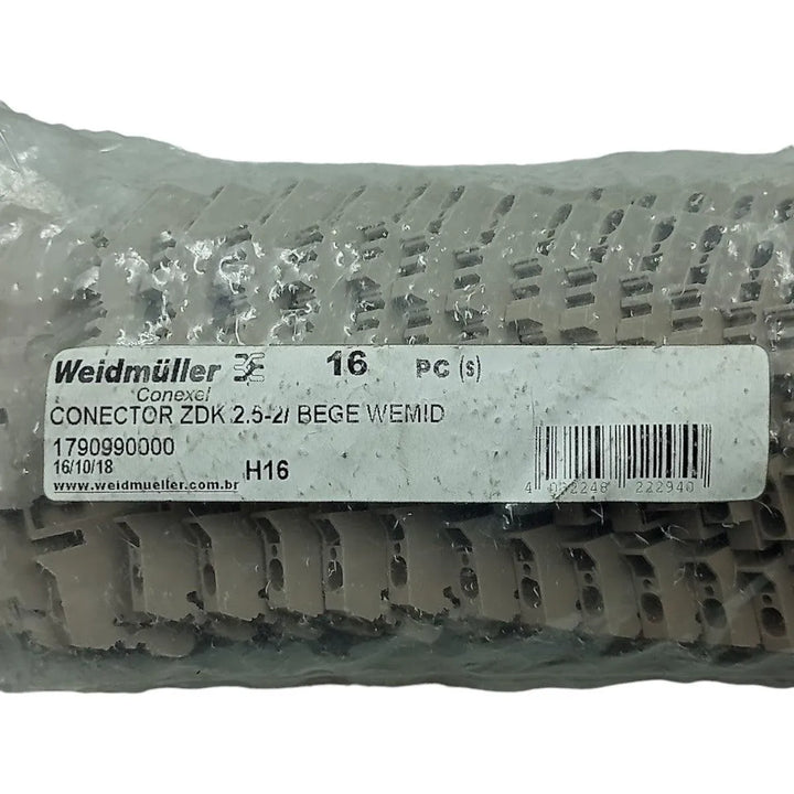 Borne Weidmuller ZDK 2.5-2 2.5mm2 800v 24A KIT 16 PEÇAS - Cabo Eletro