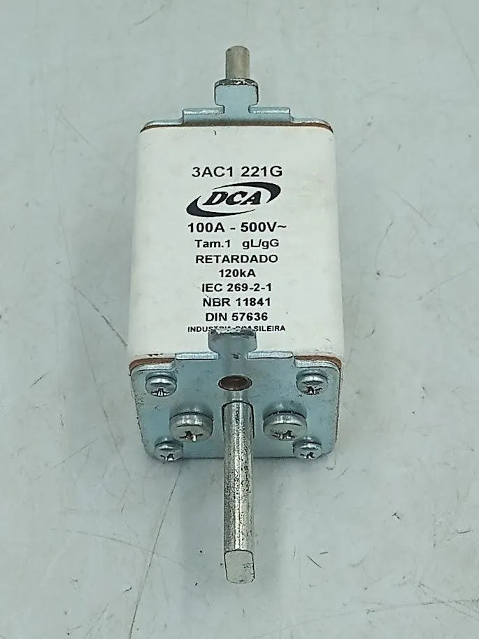 Fusível Retardado DCA 3AC1 221G 100A 500V 120kA gL/gG - Cabo Eletro