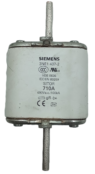 Fusível Ultra Rápido Siemens 3NE1 437-2 710A 690v 100kA gR - Cabo Eletro