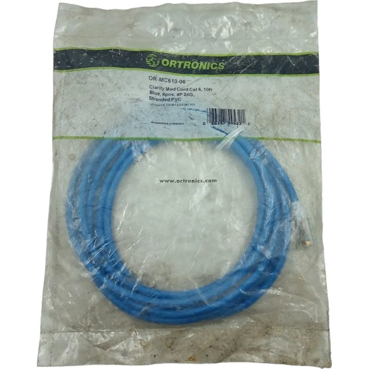 Cabo de Rede CAT6 AZUL Ortronics OR-MC610-06 4P 24AWG 3m - Cabo Eletro