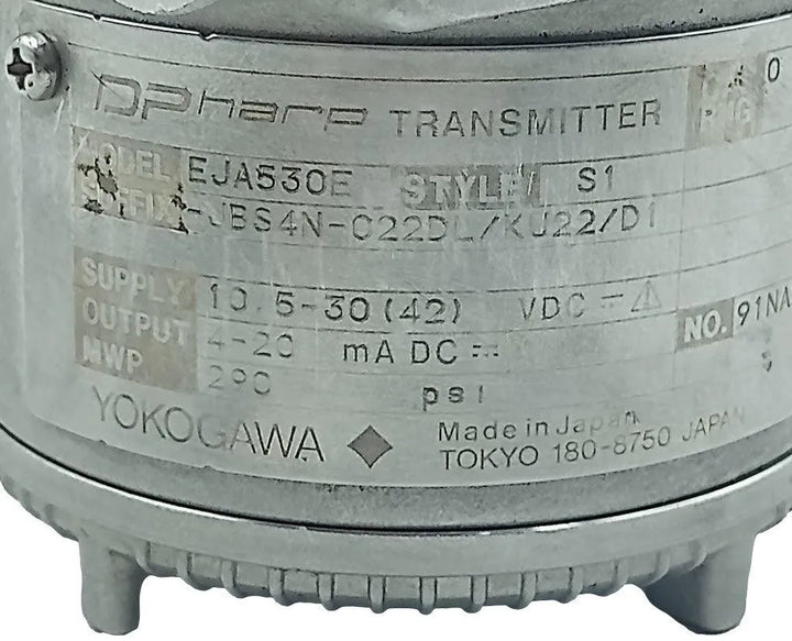 Transmissor de Pressão Yokogawa EJA530E-JBS4N-022DL/KU22/D1 - Cabo Eletro