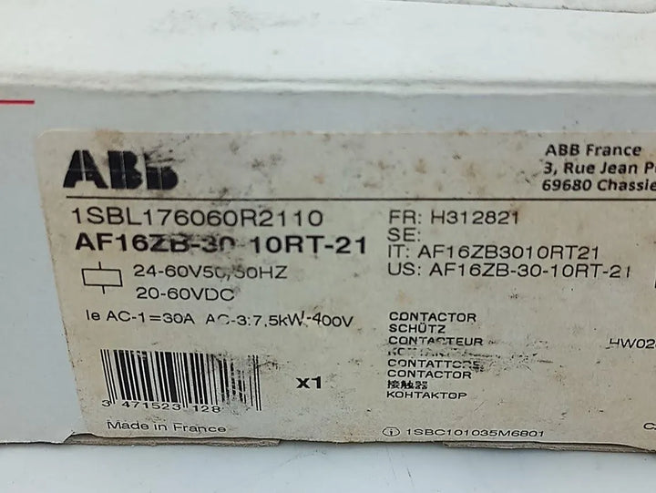 Contator Tripolar ABB AF16ZB-30-10RT-21 20-60v 30A - Cabo Eletro