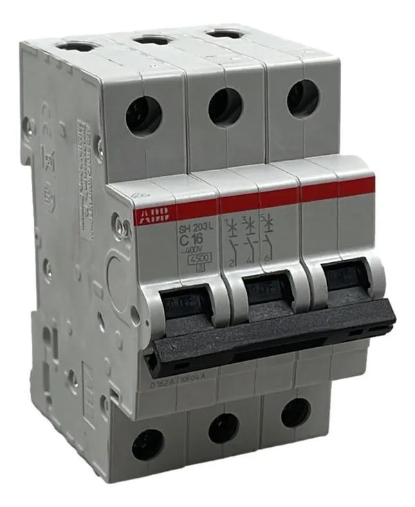 Disjuntor Tripolar ABB SH203L-C16 C 16A 400V 4,5kA - Cabo Eletro