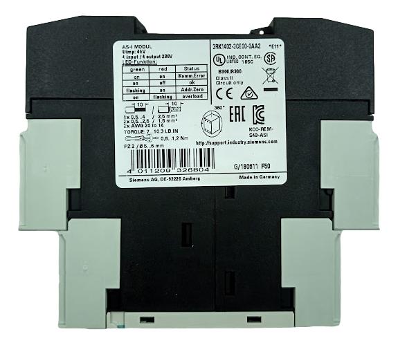 Módulo AS-i SlimLine Siemens 3RK1402-3CE00-0AA2 4 DI/4 RQ - Cabo Eletro