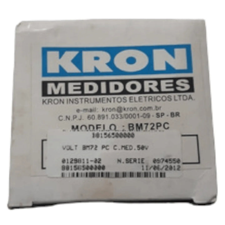 Voltímetro Analogico Kron Bm72 Pc 0-50v. - Cabo Eletro