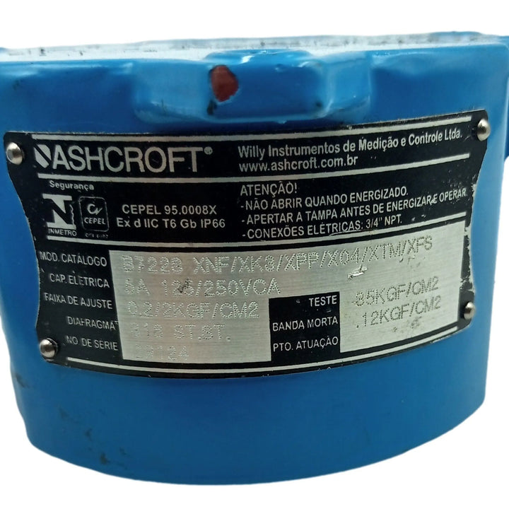 Pressostato Ashcroft B722S XNF/XK3/XPP/X04 5A 125/250VAC - Cabo Eletro