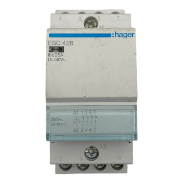 Contator Tetrapolar Hager ESC 426 25A 440v 50/60Hz 4NF - Cabo Eletro