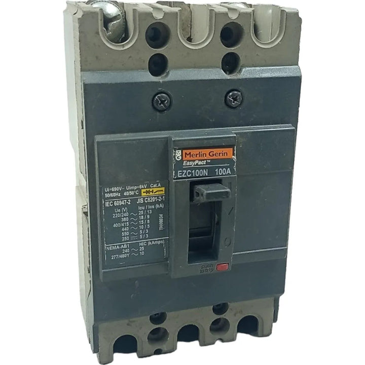 Disjuntor Caixa Moldada Merlin Gerin EZC100N 100A 690v 6kV - Cabo Eletro