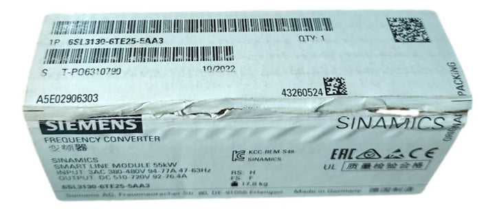 Módulo Smart Line Siemens 6SL3130-6TE25-5AA3 55kW 380-480v - Cabo Eletro