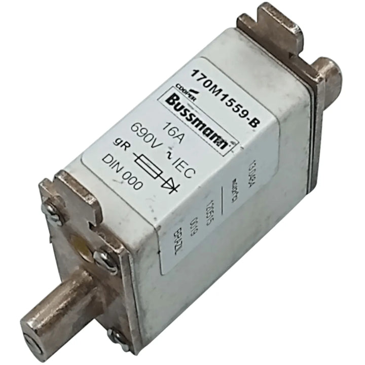 Fusível Ultra Rápido Bussmann 170M1559-B 16A 690V DIN 000 - Cabo Eletro