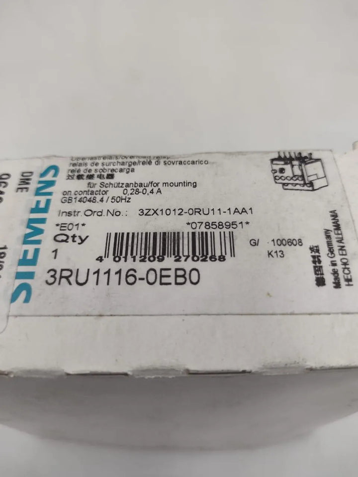 Relé de Sobrecarga Siemens 3ru1116-0eb0 0,28-0,4A - Cabo Eletro