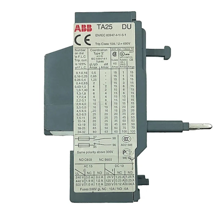 Relé de Sobrecarga ABB TA25DU-0.40A 0.25-0.4A 10A 690v - Cabo Eletro