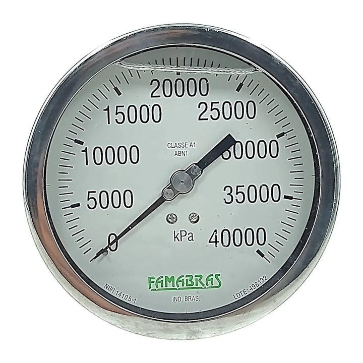 Manômetro Famabras 130mm 1/2 BSP 0 A 40000 kPa - Cabo Eletro