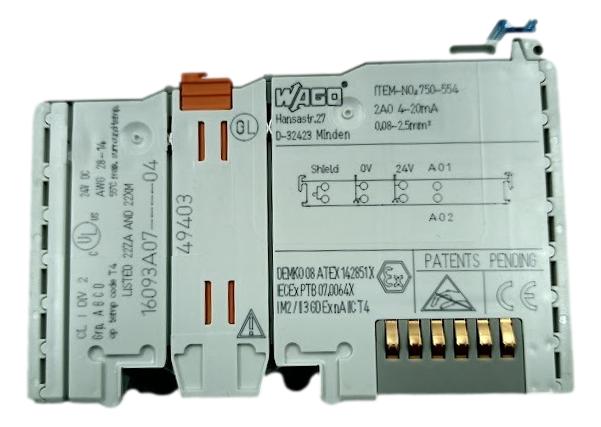 Módulo de Saída Analogica Wago 750-554 4-20mA - Cabo Eletro