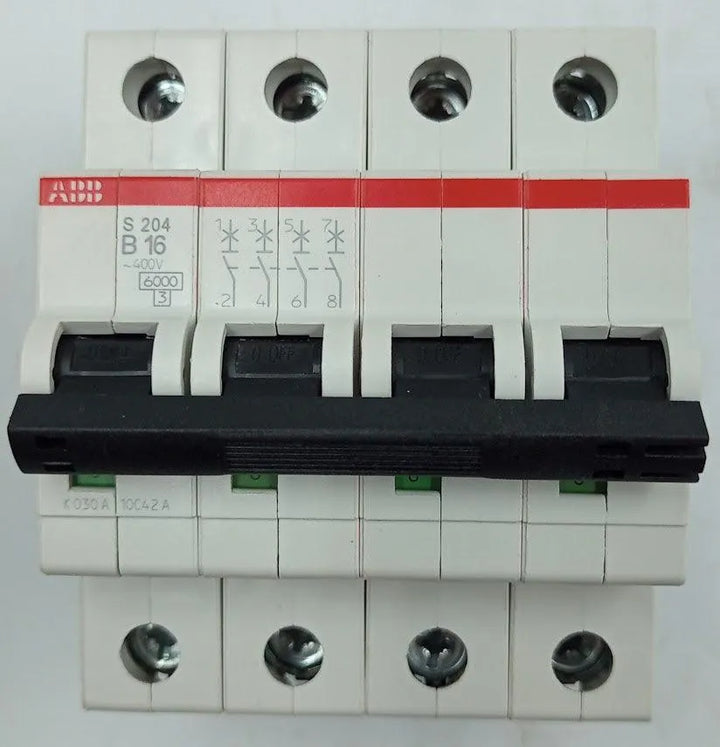 Disjuntor Tetrapolar ABB S204-B16 16A 400V 50/60Hz - Cabo Eletro