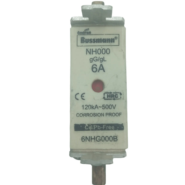 Fusível Bussmann 6A NH000 gG/gL 6NHG000B 500V - Cabo Eletro