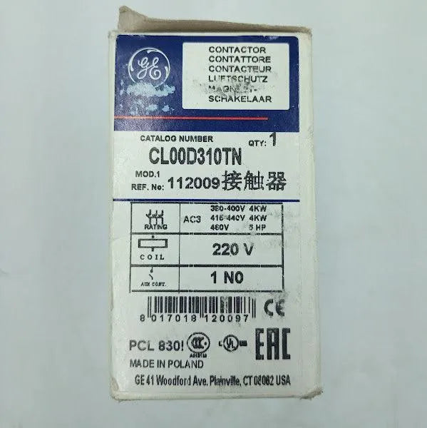 Contator Tripolar GE CL00D310TN 25A 690v 220vdc 1NO 112009 - Cabo Eletro