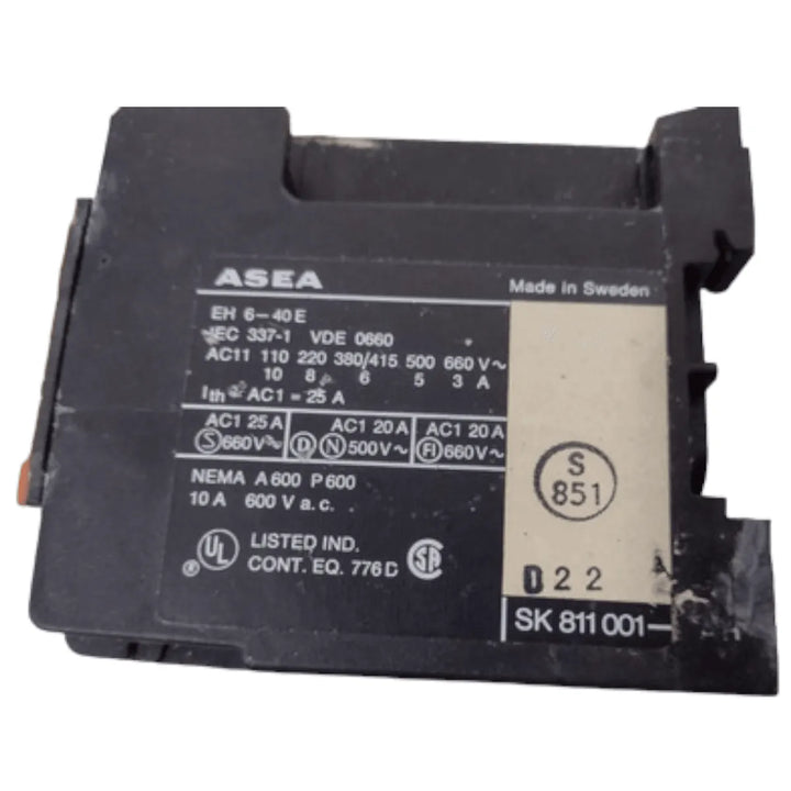 Contator Auxiliar Asea 10a 600v Sk-811001 - Cabo Eletro