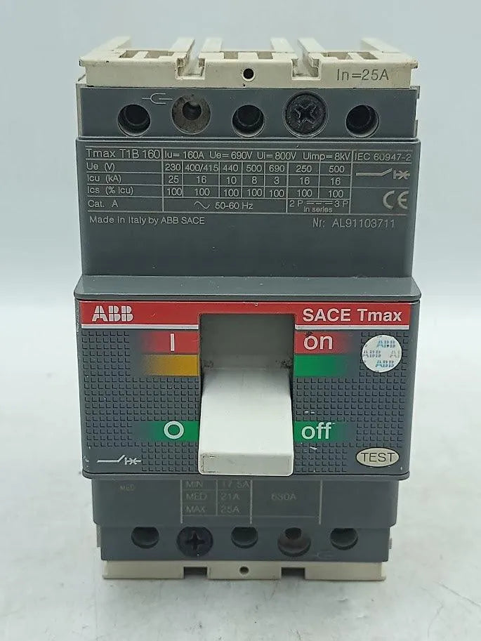 Disjuntor Abb Sace Tmax T1B 160 25A 800V - Cabo Eletro