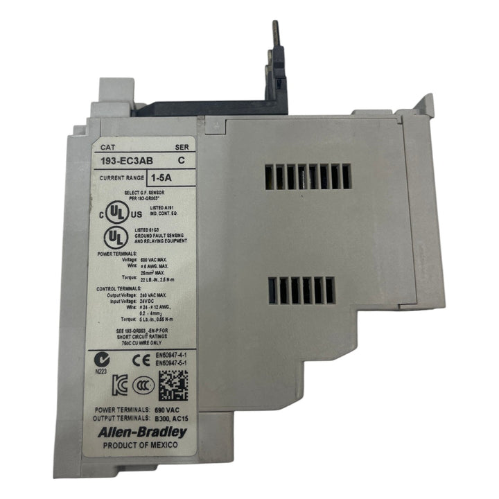 Relé De Sobrecarga Allen-Bradley 193-EC3AB C 1-5A 240VAC 24V - Cabo Eletro