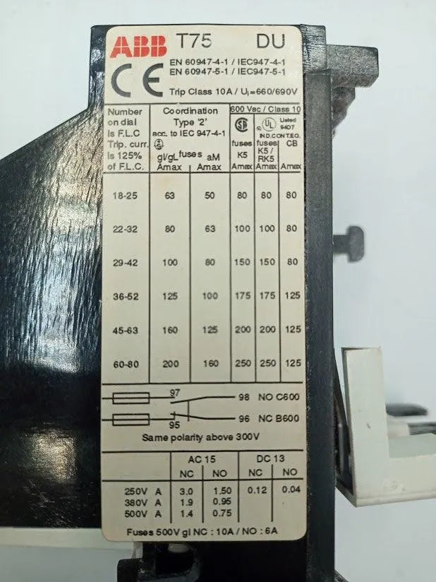 Relé Térmico ABB T75DU-42 29-42A - Cabo Eletro