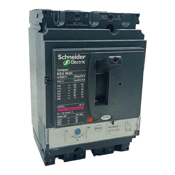 Disjuntor Caixa Moldada Schneider NSX160H 800V 8KV 112/160A - Cabo Eletro