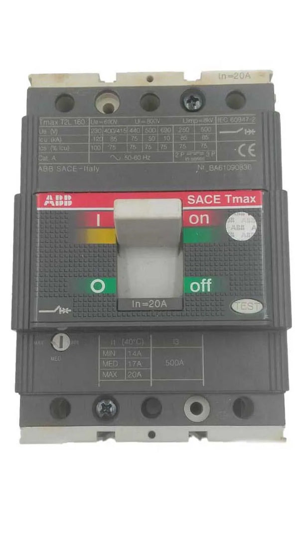 Disjuntor Caixa Moldada ABB Sace Tmax T2L 160 20A 690v - Cabo Eletro