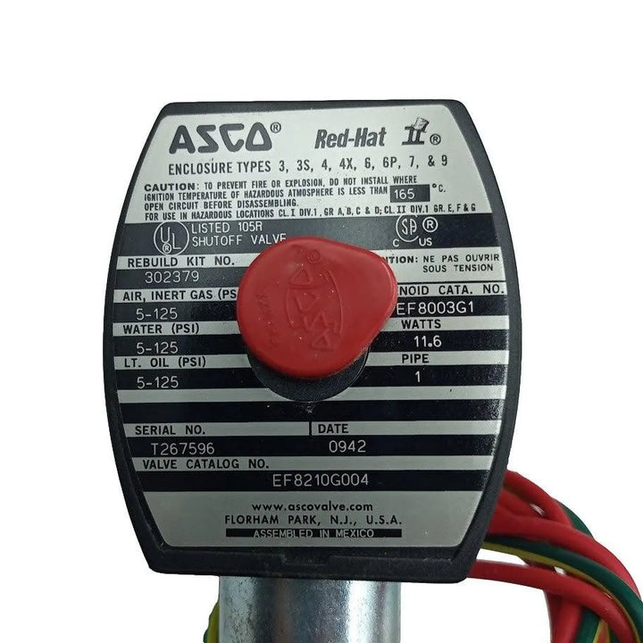 Válvula Solenóide ASCO EF8210G004 5-125PSI 11.6 T267596 - Cabo Eletro