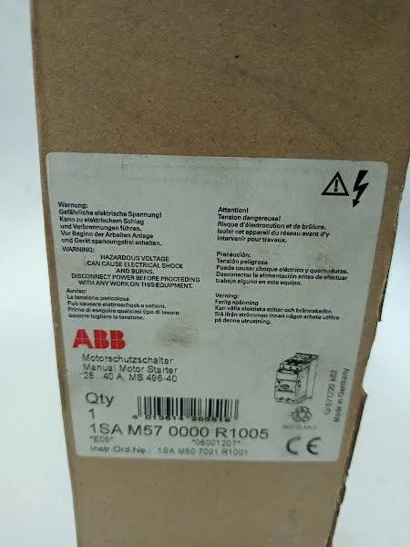 Disjuntor Motor ABB MS496-40 1SAM570000R1005 28-40A 690v - Cabo Eletro