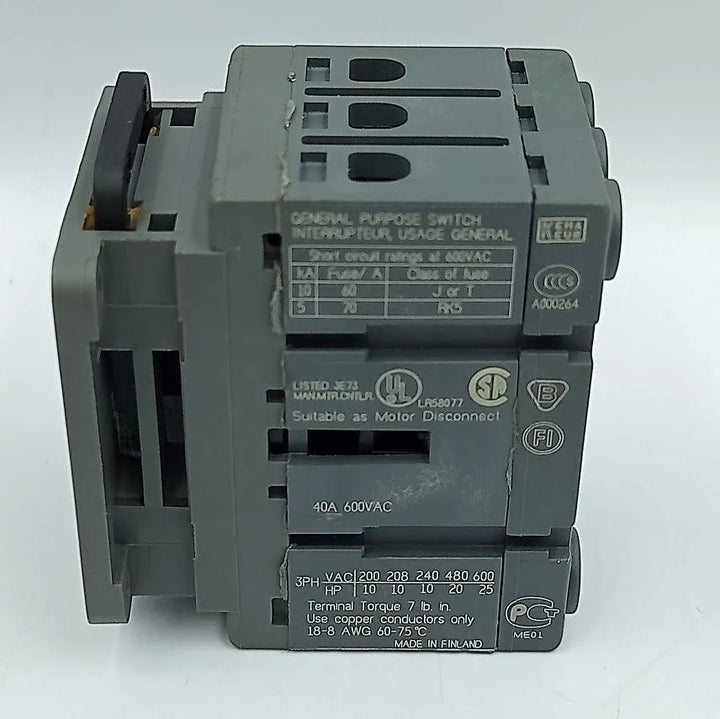 Chave Seccionadora Abb OT32ET3 40a 600v - Cabo Eletro