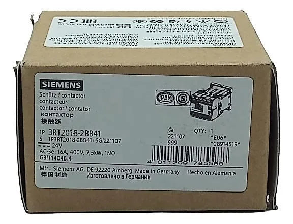 Contator Tripolar Siemens 3RT2018 2BB21 - Cabo Eletro