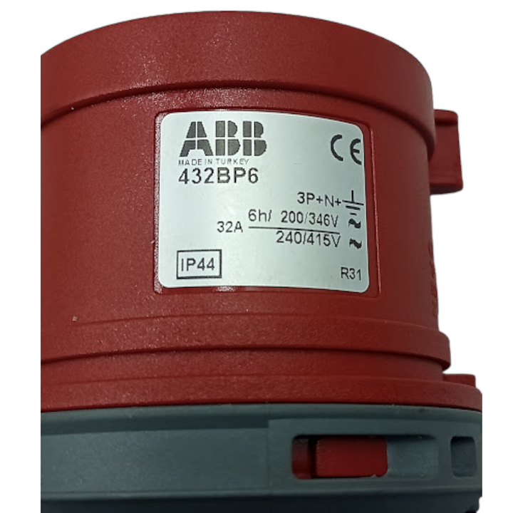 Plugue Industrial Abb 432BP6 3P+N 6H 32A 240/415V - Cabo Eletro