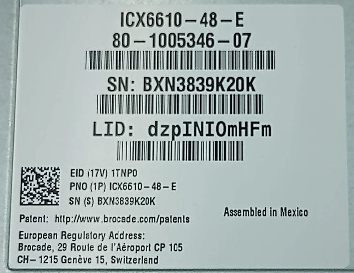 Switch Brocade ICX6610-48-E RJ-45 de 48 portas - Cabo Eletro