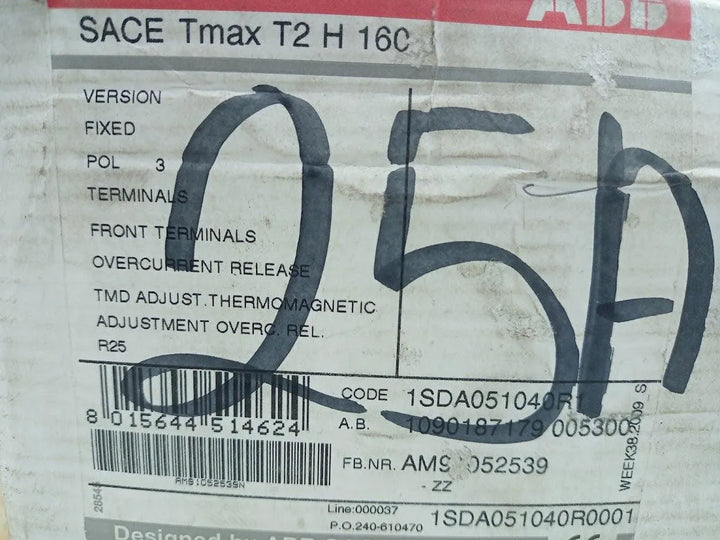 Disjuntor Abb Sace Tmax T2H 160 25A 800V - Cabo Eletro