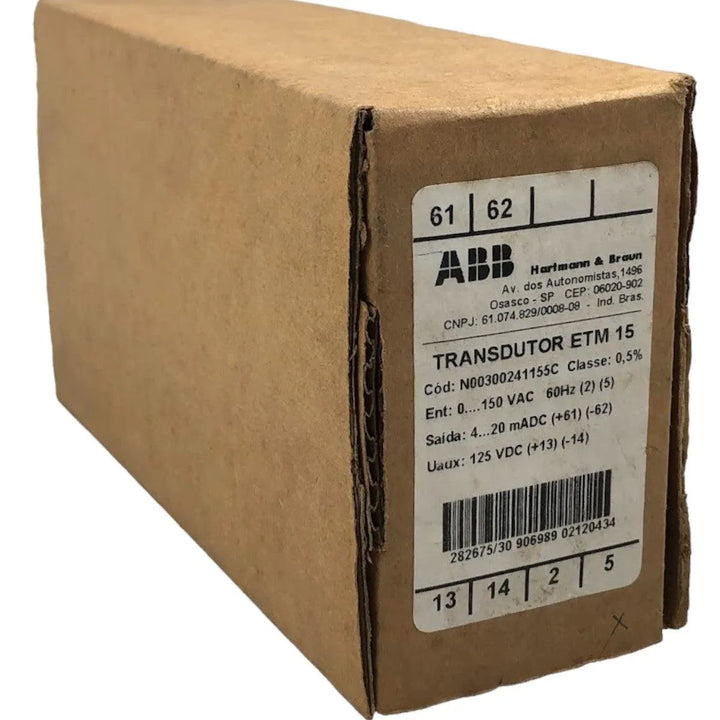 Transdutor de Corrente ABB ETM 15 0-150v 4-20mA 0,5% - Cabo Eletro