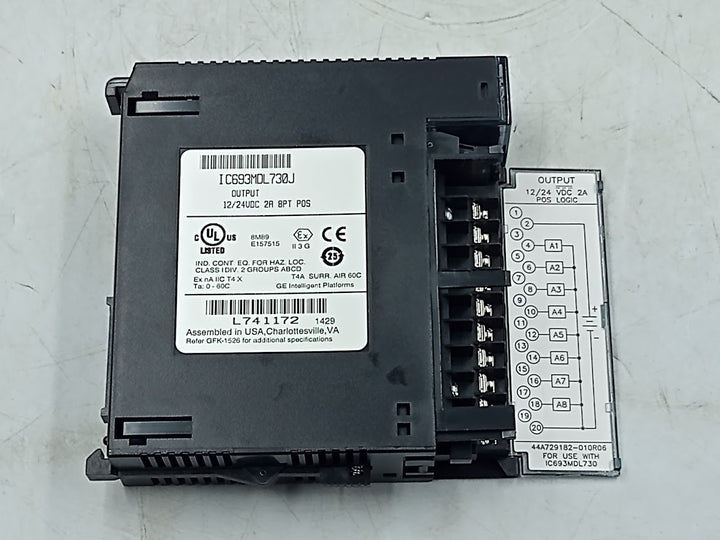 Módulo de Saída Ge Fanuc IC693MDL730J 12/24 VDC 2A 8PT - Cabo Eletro