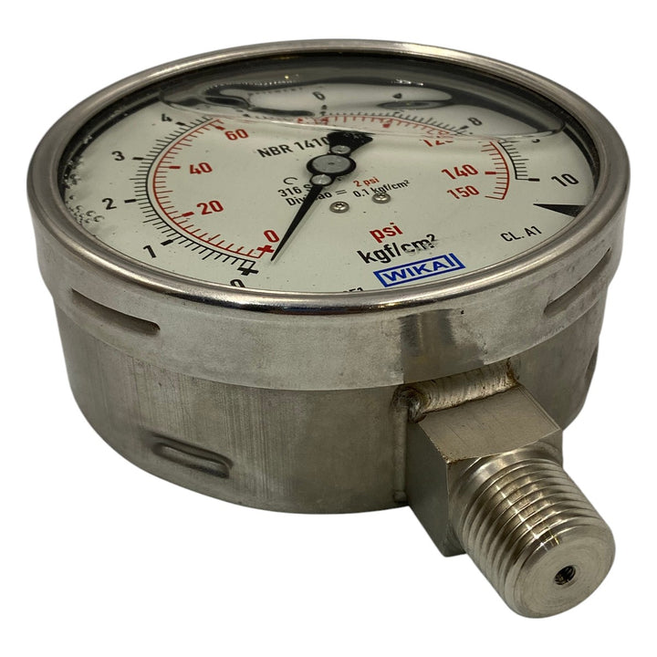 Manômetro Wika 115MM 0-150PSI 0-10KGF 1/2NPT - Cabo Eletro