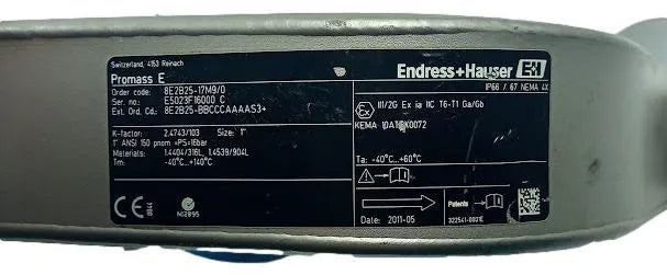 Medidor De Vazão Endress Hauser 8E2B25-17M9/0 1” 150 LBS - Cabo Eletro