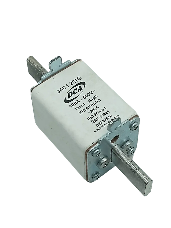 Fusível Retardado DCA 3AC1 221G 100A 500V 120kA gL/gG - Cabo Eletro