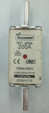 Fusível Retardado Bussmann 200NHG1B 500v 120kA KIT 2 Pçs - Cabo Eletro