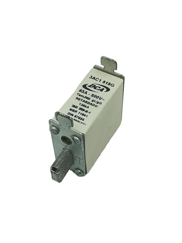 Fusível Retardado DCA 3AC1 818G 63A 500V 120kA - Cabo Eletro