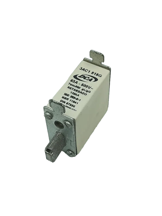 Fusível Retardado DCA 3AC1 818G 63A 500V 120kA - Cabo Eletro