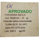 EXTEÇAO ÓPTICA CONECTORIZADA 35260104 2XMM (62.5) SC-SPC - Cabo Eletro